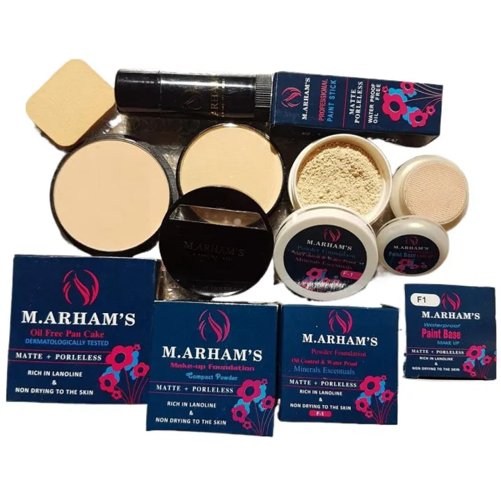 Deal of 6 items Pen Cake Handi Base Cakeliner Makeup Fixer Loose Powder Makeup Stick Foundation